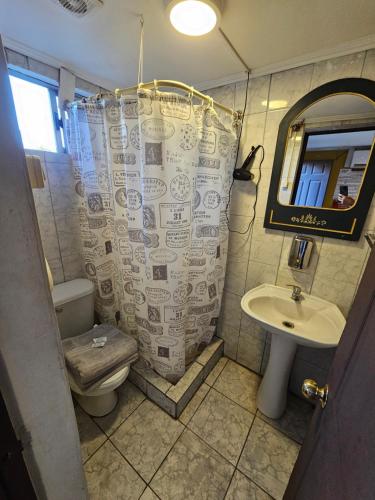 Koupelna v ubytování Hostal Radal Molina