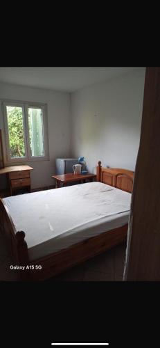une chambre avec un grand lit dans une pièce dans l'établissement CHAMBRE A LOUER Marseille, à Marseille