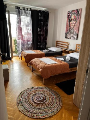 Postel nebo postele na pokoji v ubytování Split Downtown
