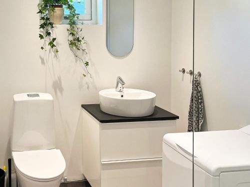 a bathroom with a sink and a toilet at 6 person holiday home in LAHOLM-By Traum in Laholm