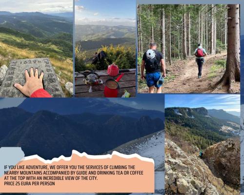 un collage de fotos de personas haciendo senderismo y caminando por las montañas en Wonderplace, en Sarajevo
