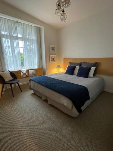 a bedroom with a large bed and a window at Bavaria Boutique Hotel in Auckland
