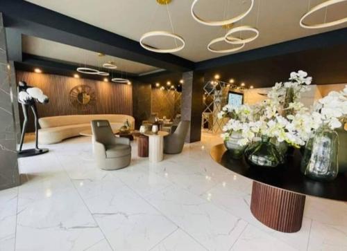 Χώρος καθιστικού στο Departamento lujoso en Sky Elite