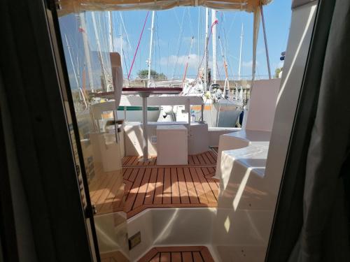 a view of the deck of a boat at Dormir sur un yacht insolite in La Rochelle