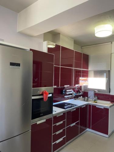 Кухня или мини-кухня в Sea view Villa Sotiritsa
