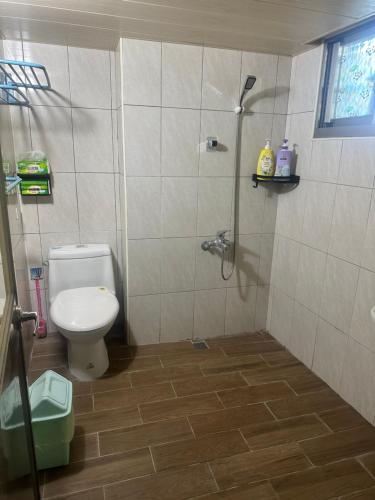 a bathroom with a shower and a toilet in it at 枋寮枋居背包客棧Fang Ju Backpackers in Fangliao