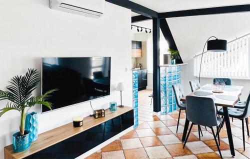Μια τηλεόραση ή/και κέντρο ψυχαγωγίας στο Beautiful Apartment In Pobierowo