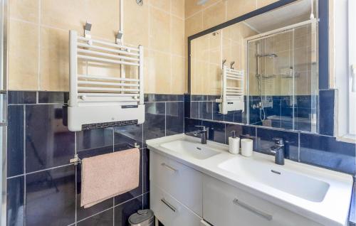 een badkamer met een wastafel en een spiegel bij 2 Bedroom Stunning Home In La Crau in La Crau