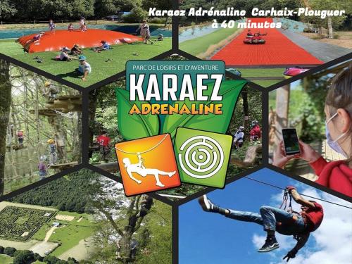 a collage of pictures of people at a park at Maison 4 personnes - Louargat in Louargat