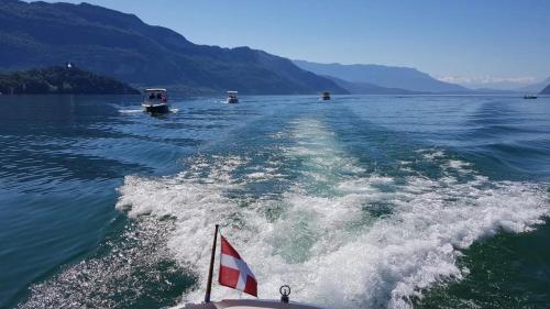 a group of boats in the water on a lake at Studio 329 in Aix-les-Bains