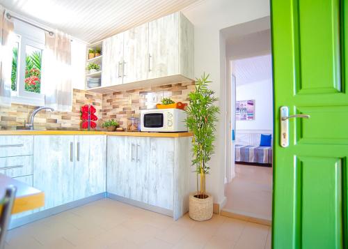 Η κουζίνα ή μικρή κουζίνα στο PRETTY SPITI Holiday Home