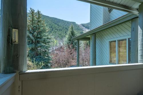 a balcony with a view of a mountain at Greyhawk Condo 07 in Ketchum