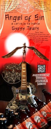 a poster for a movie with a man standing on a guitar at Cachoeiras Pé da Serra in São João Batista do Glória