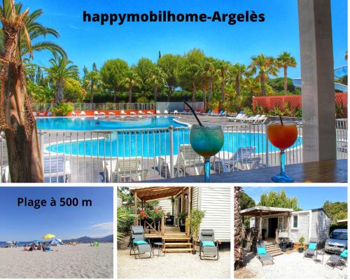 Πισίνα στο ή κοντά στο HappyMobilhome Argelès-sur-mer -plage à 500m- Camping 4 étoiles Del Mar