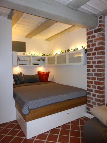 Postel nebo postele na pokoji v ubytování Torhaus
