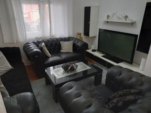 Una televisión o centro de entretenimiento en Goran Apartmani