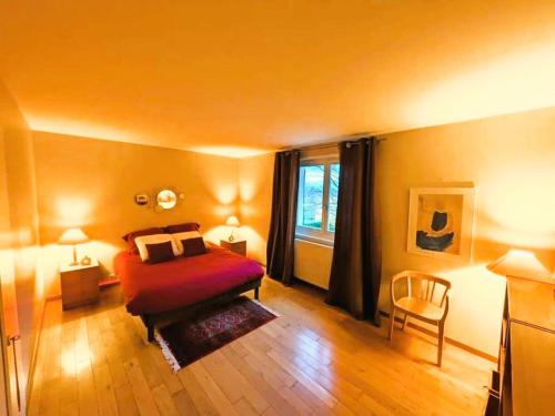 Postel nebo postele na pokoji v ubytování Villa avec piscine et vue panoramique