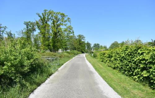 a dirt road with grass and trees on both sides at Stunning Home In Ramdala in Ramdala