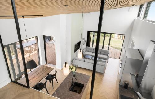 an aerial view of the living room of a house at Lovely Home In Kerteminde With Wifi in Kerteminde