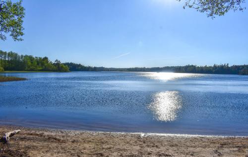 a large body of water with trees in the background at Amazing Home In Markaryd With Lake View in Markaryd