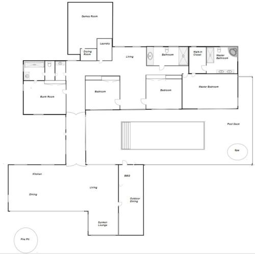 a floor plan of a house at Merrivale Hill, Merrijig - Sleeps 10 in Merrijig