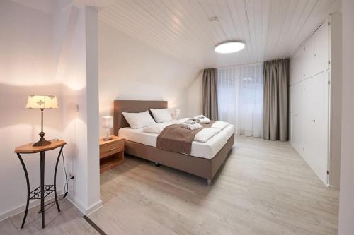 Postel nebo postele na pokoji v ubytování Ferienhaus mit Privaten Spabereich