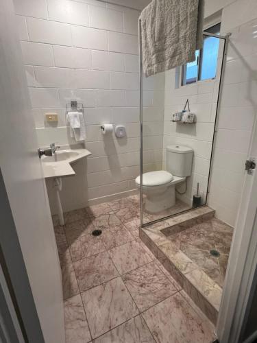 A bathroom at Spanish Lace Motor Inn