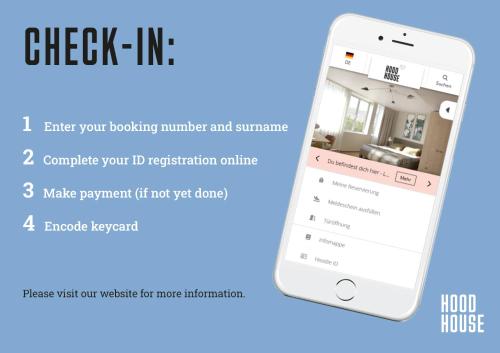 a screenshot of the check in app on an iphone at Hood House Kassel - volldigitales Serviced Apartment in Kassel