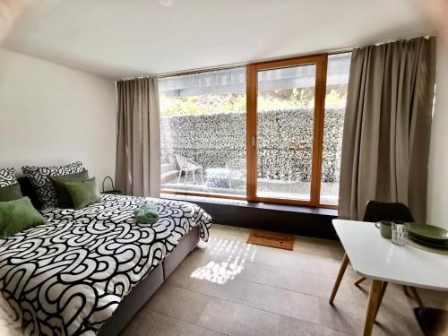 Postel nebo postele na pokoji v ubytování seenahes chices Apartment in Öhningen