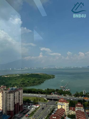 an aerial view of a large body of water at Urban Suites Georgetown by BNB4U in Jelutong