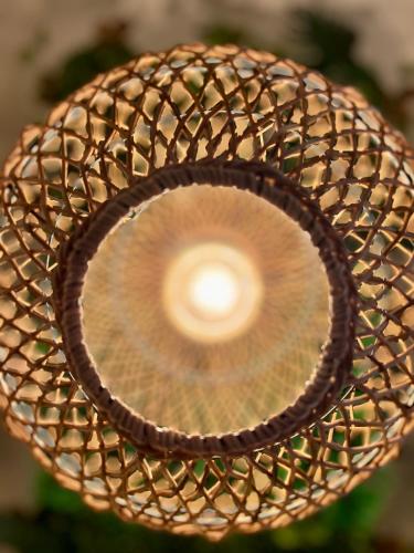 un gros plan d'un luminaire dans l'établissement Le Solférino, Rennes centre gare, à Rennes