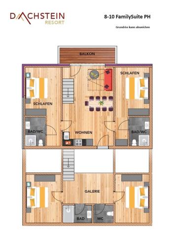 a floor plan of a house at Wellness- und Familienoase Dachsteinresort in Russbach am Pass Gschütt
