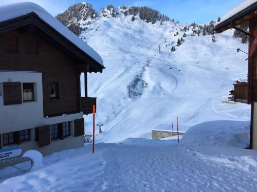 Śnieżny stok narciarski obok domku narciarskiego w obiekcie Apartment Almenrausch West by Interhome w mieście Riederalp