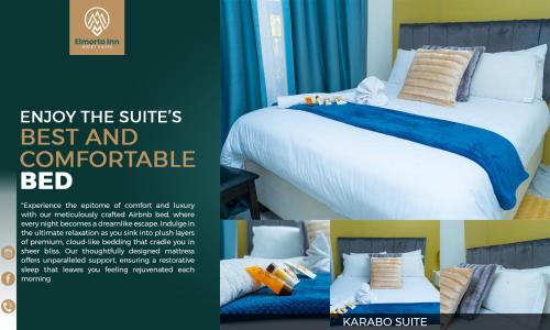 a flyer for a hotel room with a bed at Elmorta Inn Tsholofelo Guesthouse in Gaborone