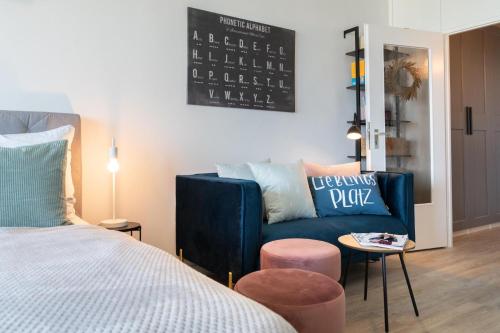 Ένα ή περισσότερα κρεβάτια σε δωμάτιο στο Beach Loft