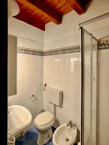 a bathroom with a toilet and a sink at Nido tra castello e lago in Desenzano del Garda