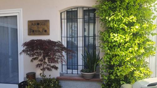 una ventana al lado de una casa con plantas en Alloggi di porta po, en Cremona