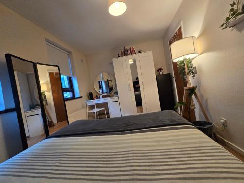 a bedroom with a bed and a desk in a room at Prince's two in Dublin