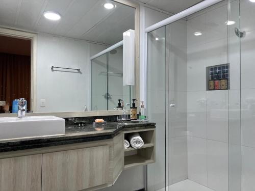 Kylpyhuone majoituspaikassa Suites Inside Hotel RDS Oscar Freire Les Jardins