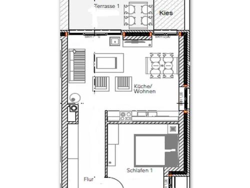 a floor plan of a house at Tern in the Molenhuus in Kappeln