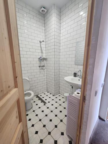 a bathroom with a toilet and a sink at Kardanakhi Estate in Anaga