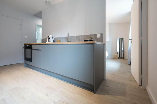 a kitchen with a counter top in a room at L'Opéra, T2 Cœur Ville in Anse