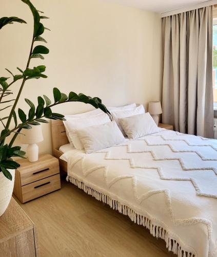 Cama ou camas em um quarto em Amber apartment