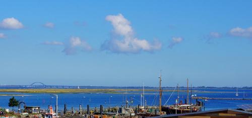 a view of a harbor with boats in the water at Baltic Kölln Hotel in Heiligenhafen