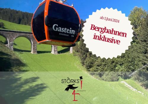 a hot air balloon flying over a green field at Hotel Bad Hofgastein - The STORKS - Adults Only - Bergbahnen bis November inklusive in Bad Hofgastein