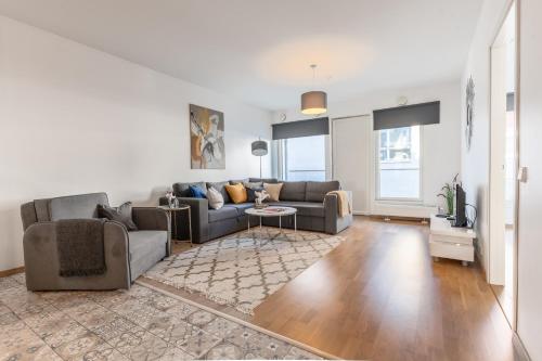 Гостиная зона в City center apartment with free parking and sauna