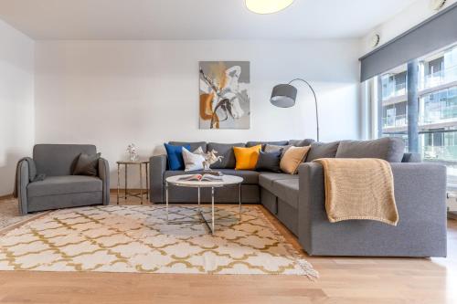 Гостиная зона в City center apartment with free parking and sauna