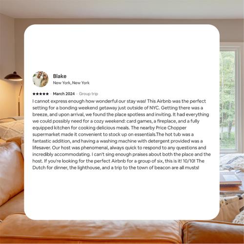 a screenshot of a computer screen with a couch at Modern Rustic Escape w/Hot Tub - High Falls Lodge in Saugerties