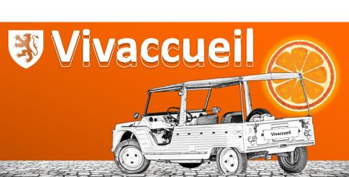 an illustration of a golf cart with an orange at Gîte touristique Vivaccueil Binche in Binche