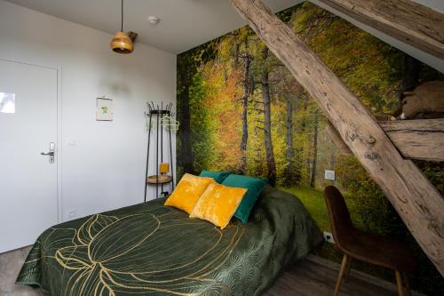 Postel nebo postele na pokoji v ubytování Auberge du Molveau